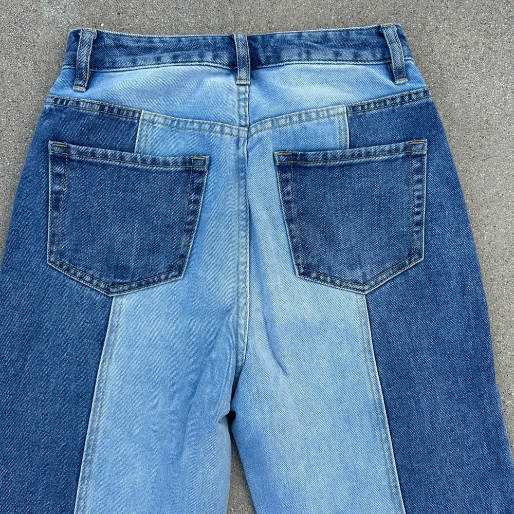 Pacsun 90's Boyfiend Two Tone High Rise 5 Pocket Long Leg Denim Blue Jeans Sz 25 - Picture 9 of 11